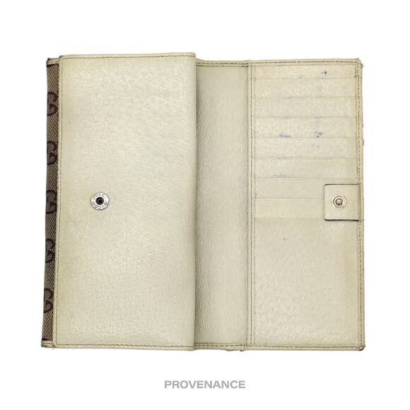 🔴 Gucci GG Canvas Long Wallet - White - Picture 5 of 8